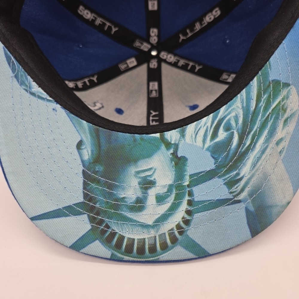 Size 7 - New Era New York Yankees Blue Hat Statue of Liberty 59Fifty New W/O Tag - Picture 7 of 7